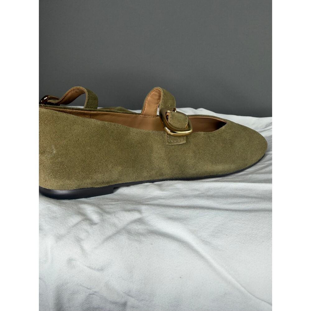 Madewell The Remy Mary Jane Flat in Aged Olive Green Suede Size 8 - Picture 12 of 16